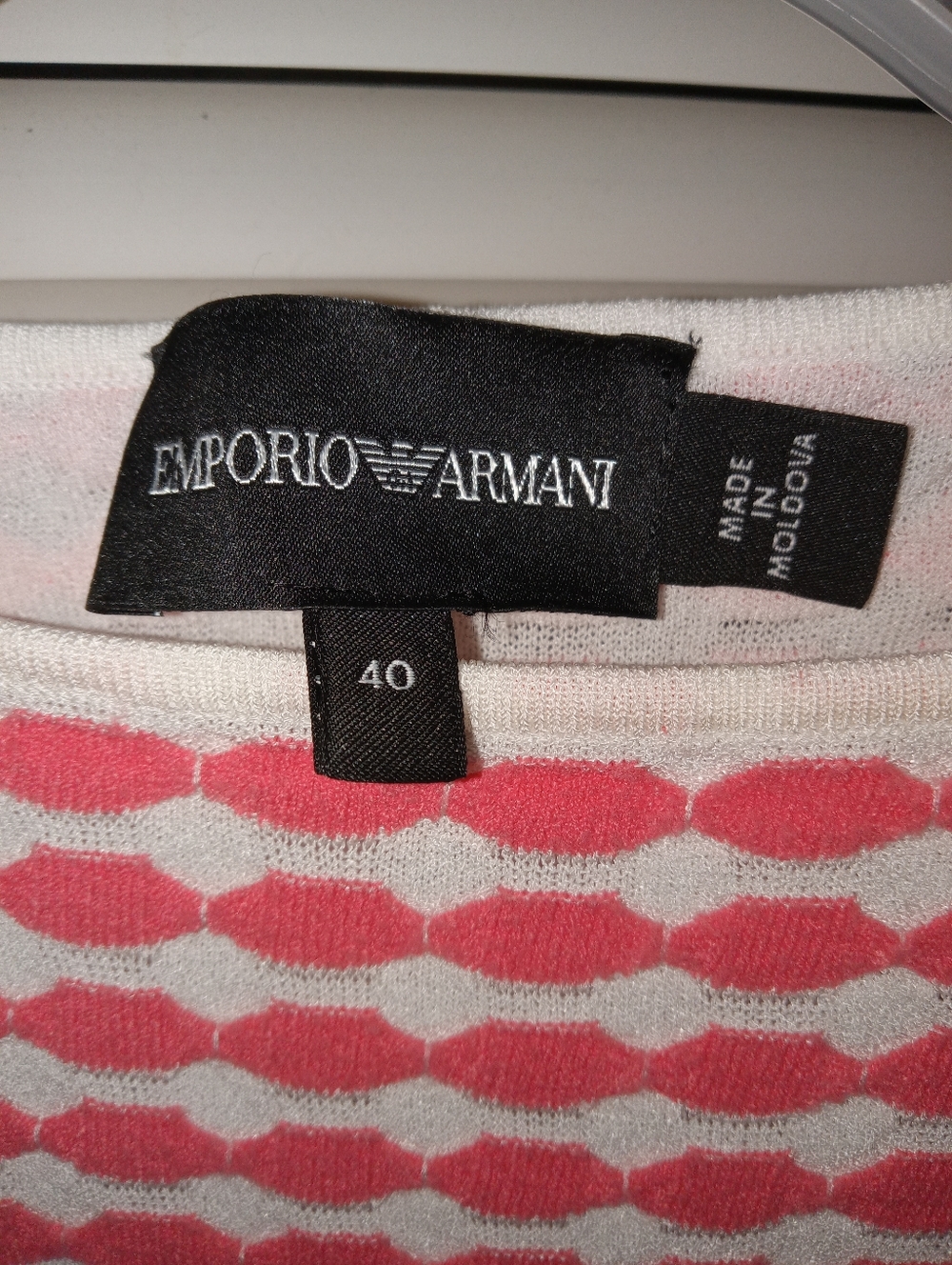 Emporio Armani Pink & White Knit Top